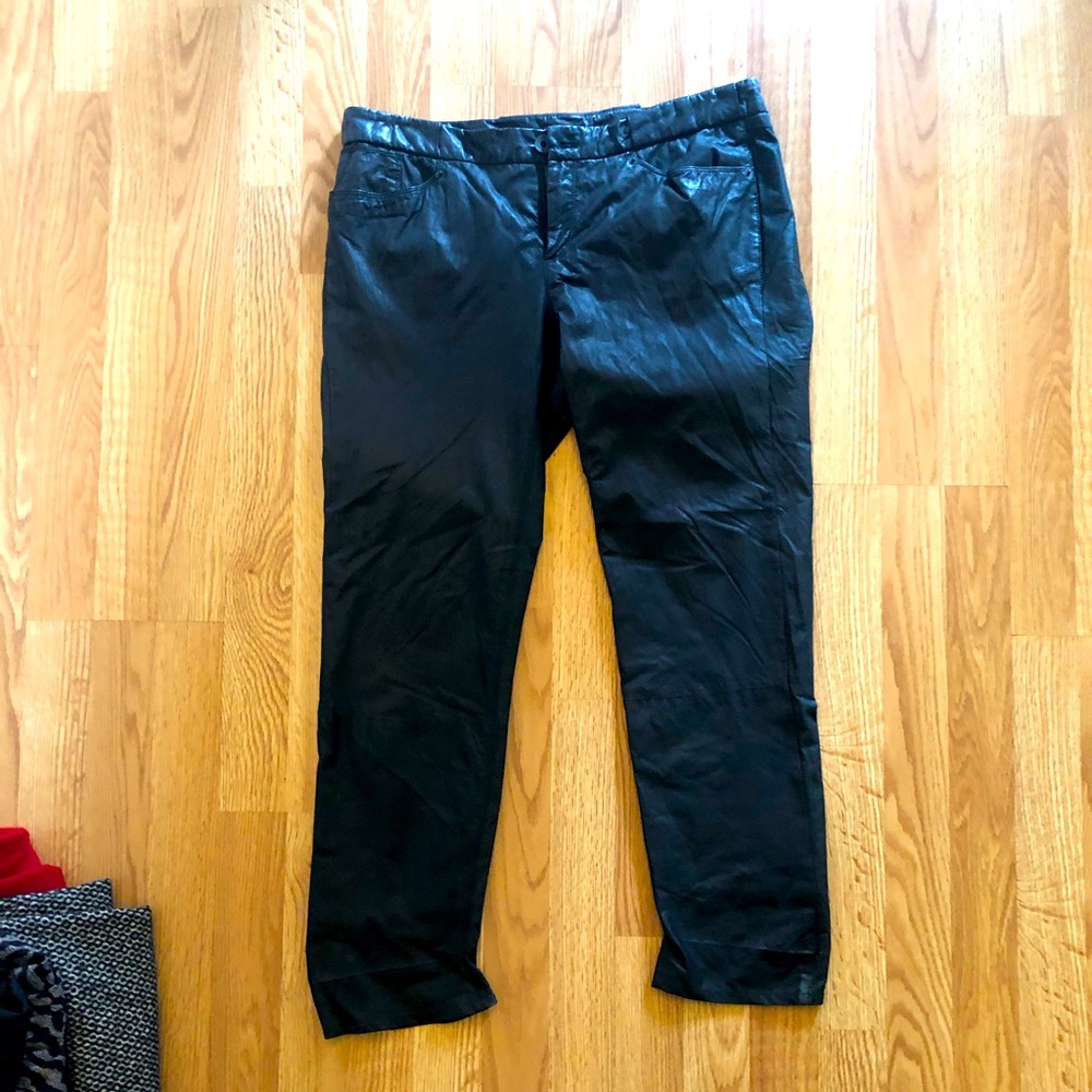 Men’s Theysken’s Theory black leather pants sz 30 #0182